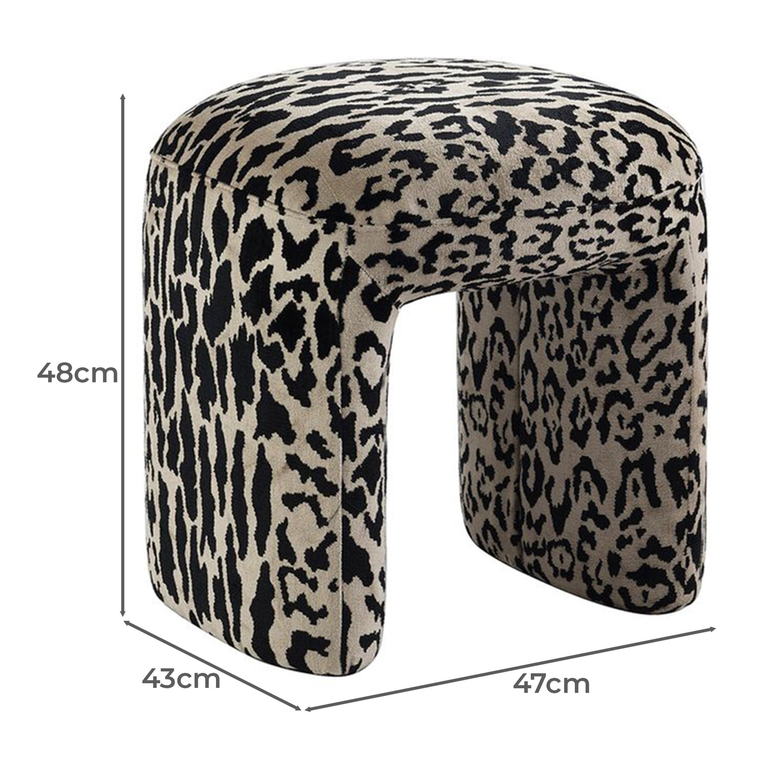 48cm Harwich Chenille Accent Stool