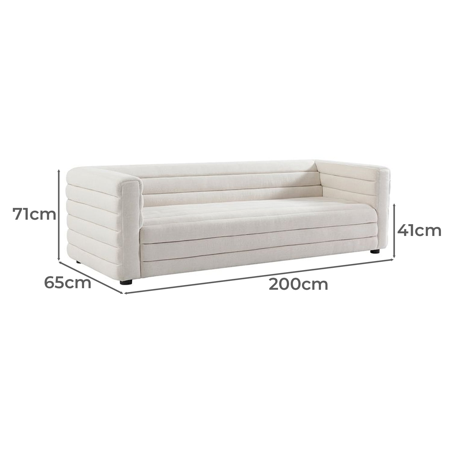 Ferguson 3 Seater Linen-Blend Sofa