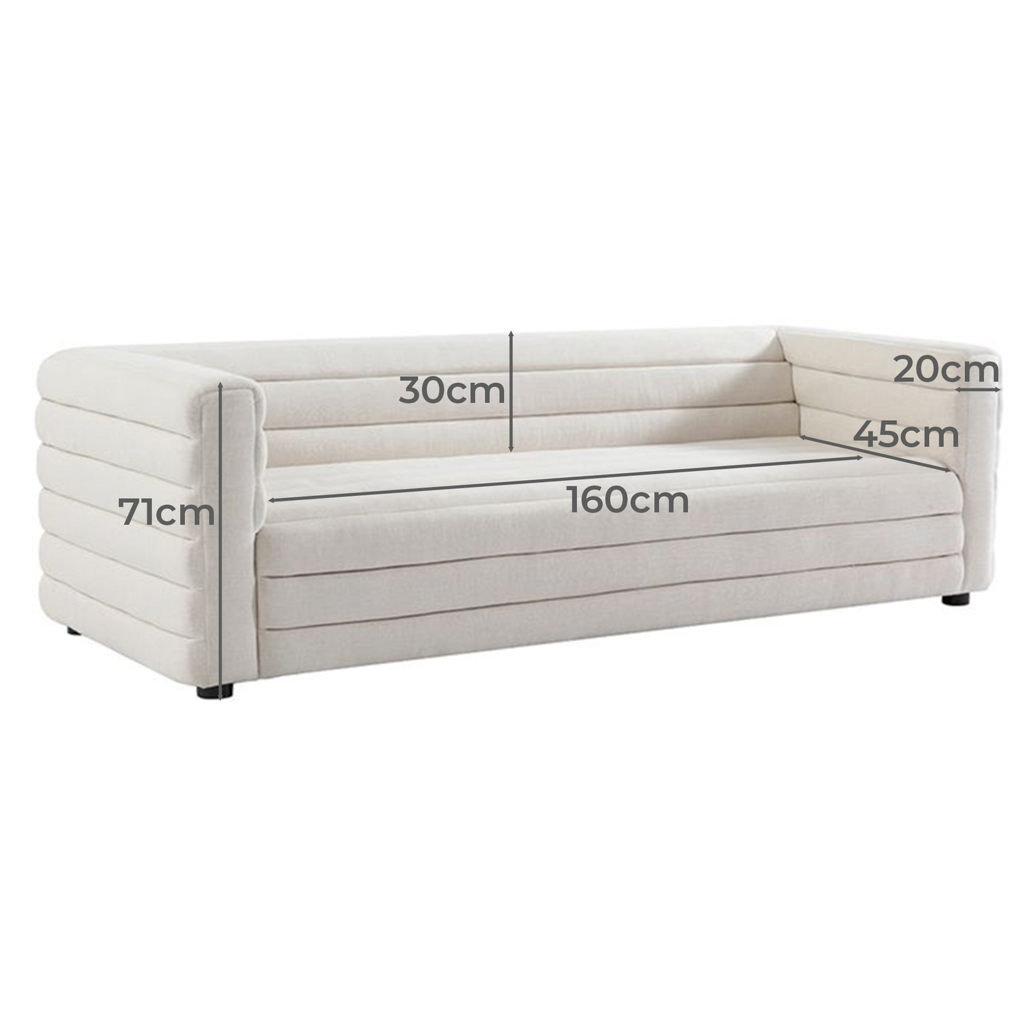 Ferguson 3 Seater Linen-Blend Sofa