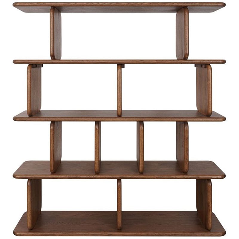 Aspen 5 Tier Oak Wood Shelving Unit