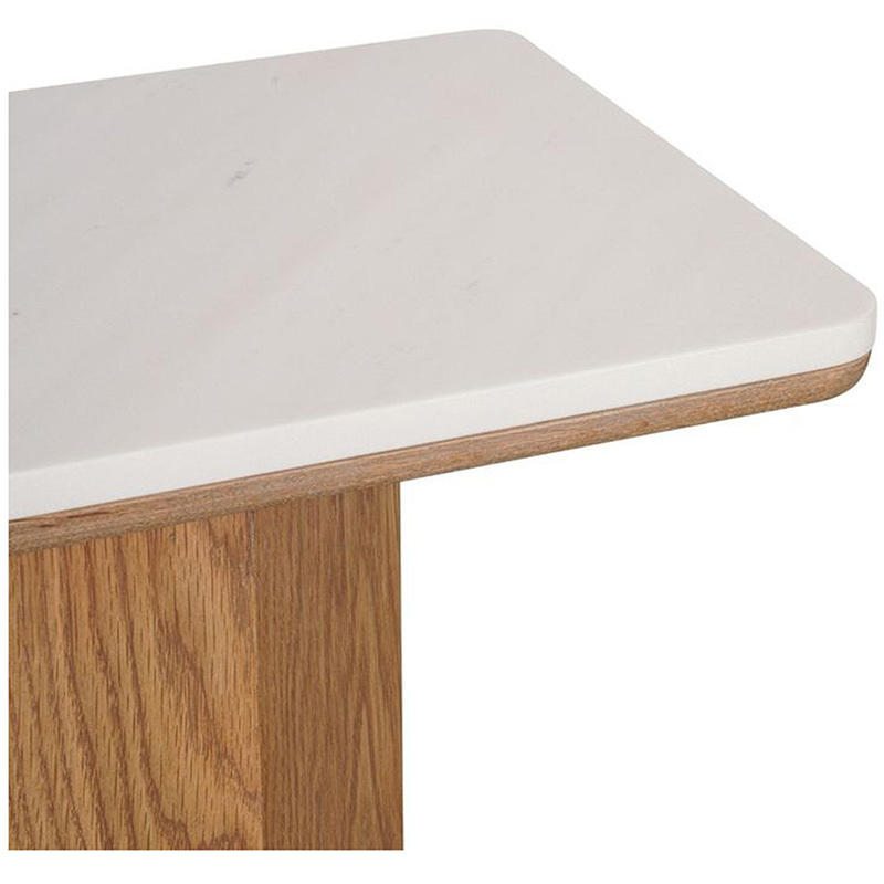 Breanna Oak Wood & Marble Console Table