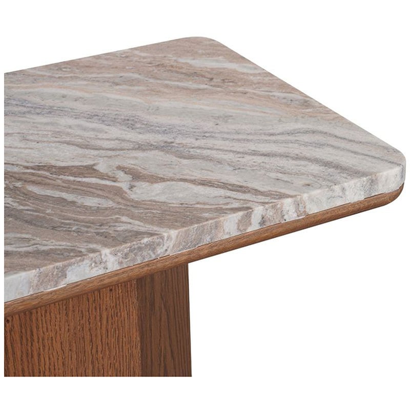 Breanna Oak Wood & Marble Console Table