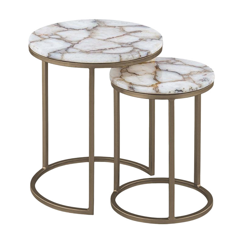 2 Piece Ember Agate Nesting Side Table Set