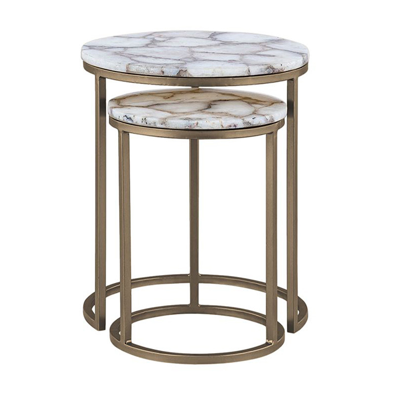2 Piece Ember Agate Nesting Side Table Set