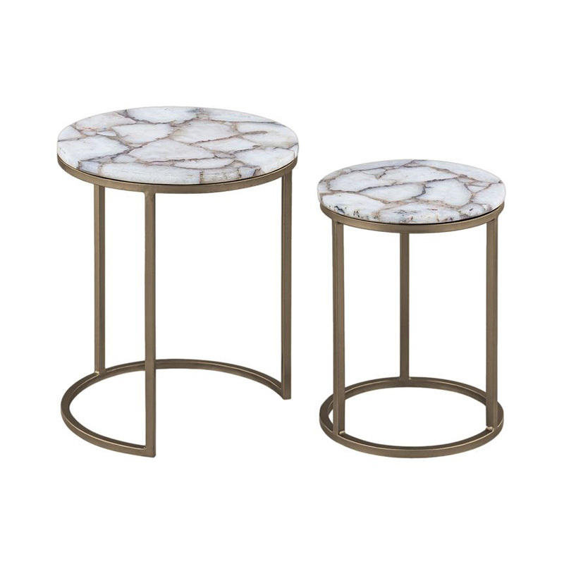 2 Piece Ember Agate Nesting Side Table Set