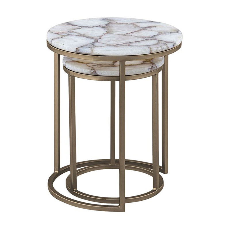 2 Piece Ember Agate Nesting Side Table Set