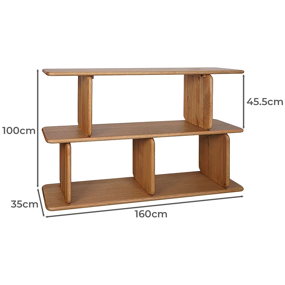 Aspen 2 Tier Oak Wood Shelving Unit
