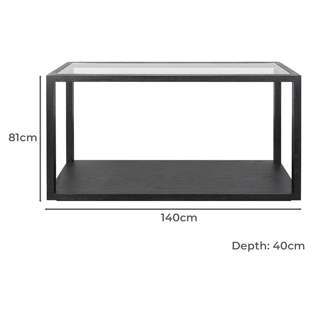 Parker Oak Wood & Glass Console Table