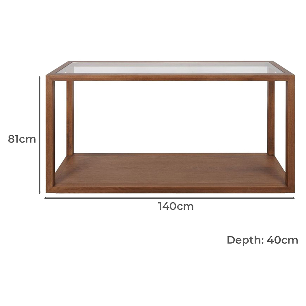 Parker Oak Wood & Glass Console Table