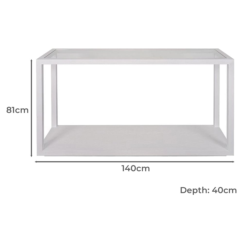 Parker Oak Wood & Glass Console Table
