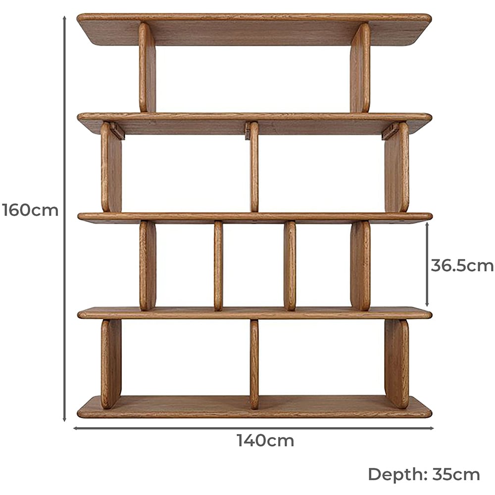 Aspen 4 Tier Oak Wood Shelving Unit