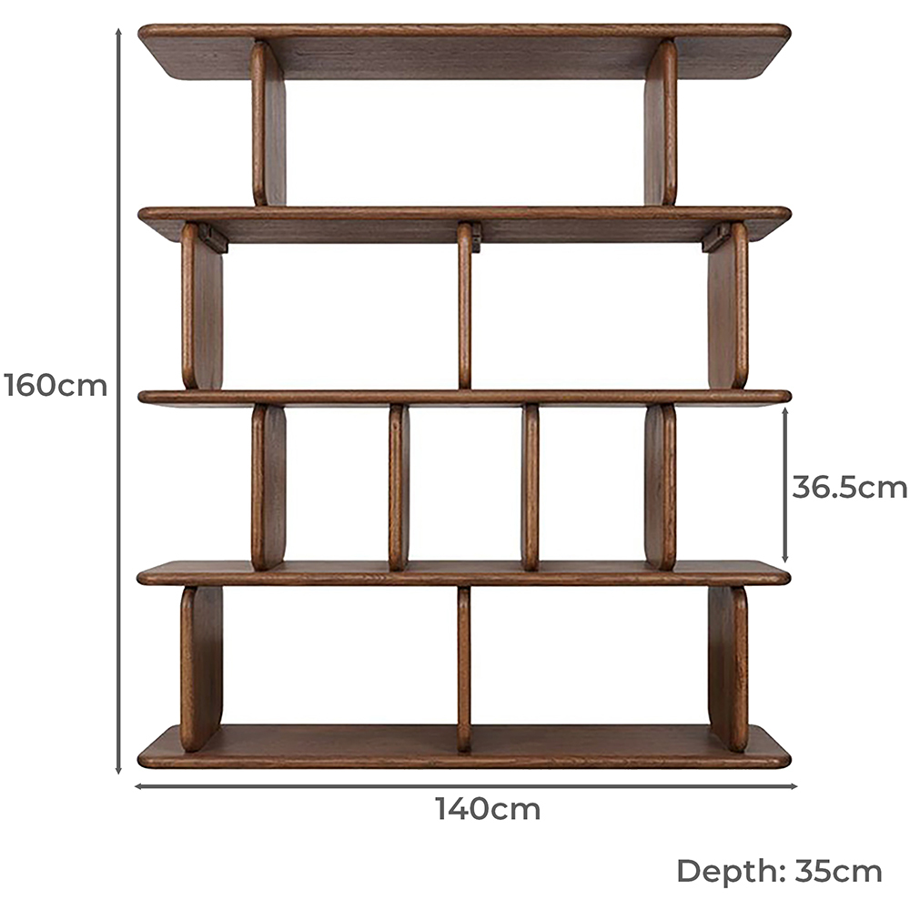 Aspen 4 Tier Oak Wood Shelving Unit