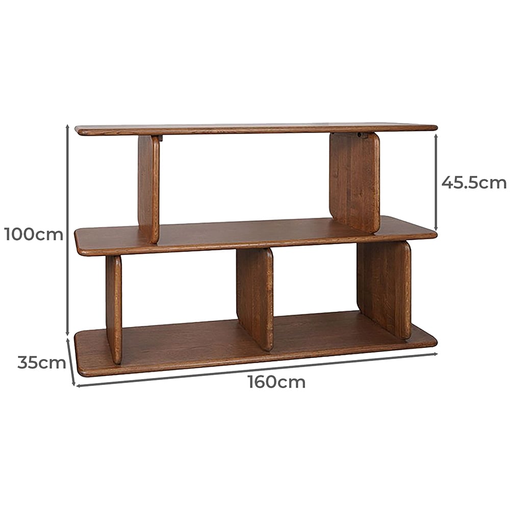 Aspen 2 Tier Oak Wood Shelving Unit