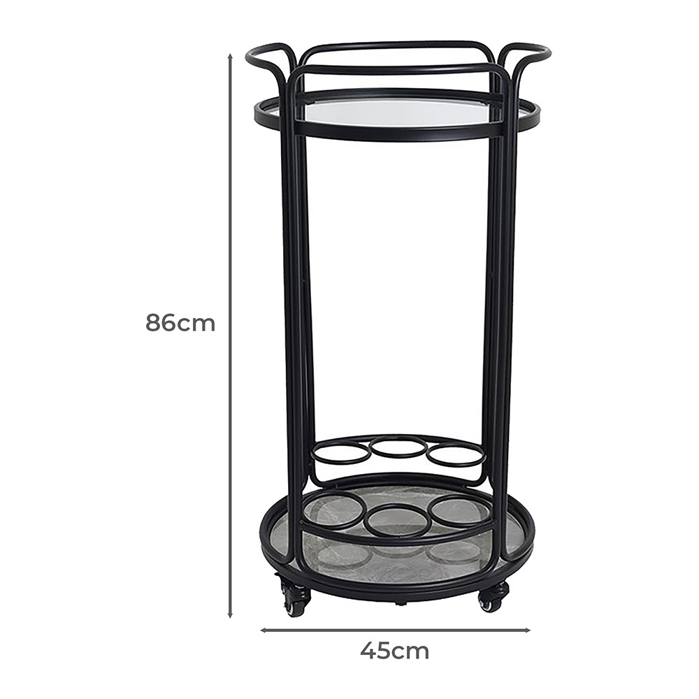 Black Wyatt Round Bar Cart