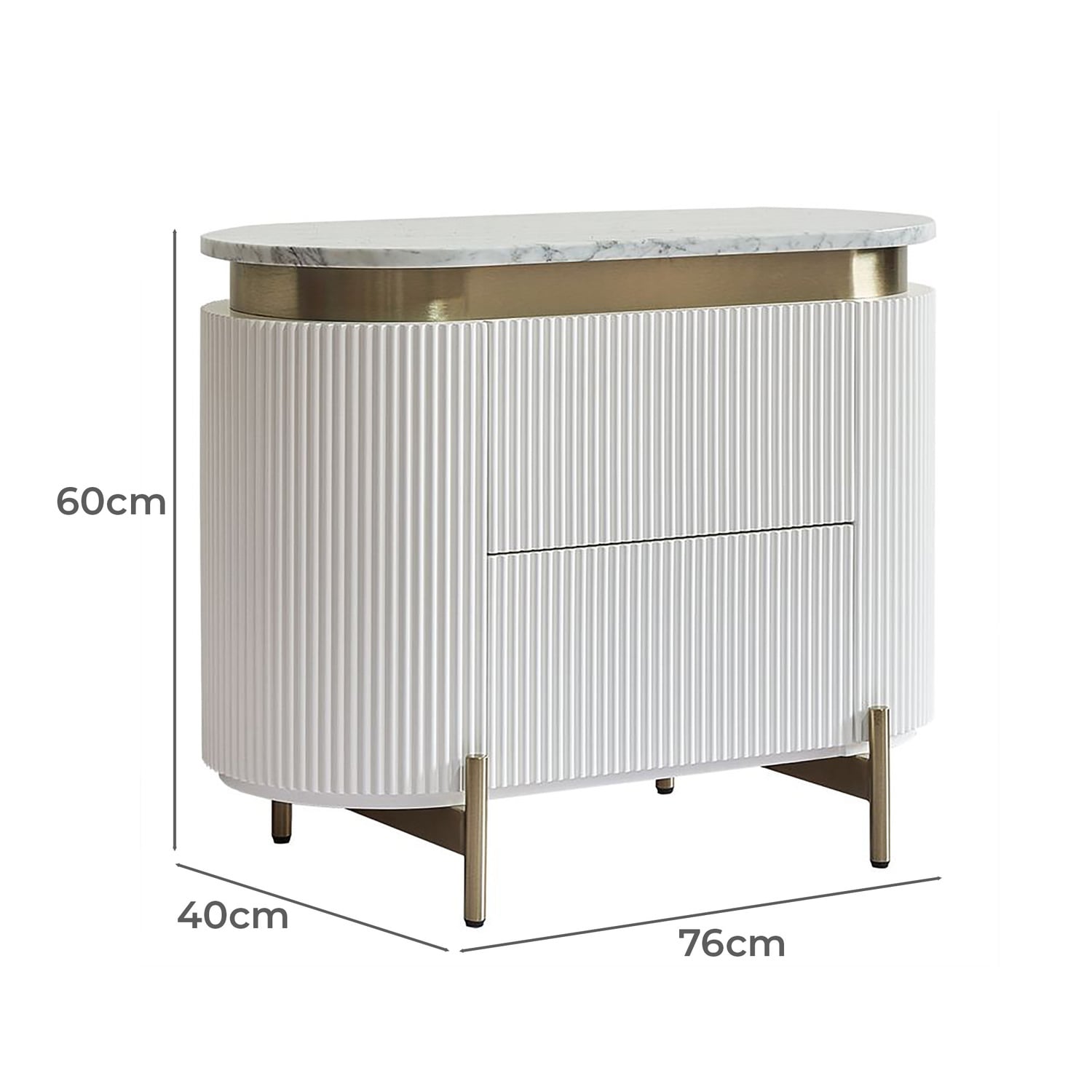 Betty Carrara Marble Bedside Table
