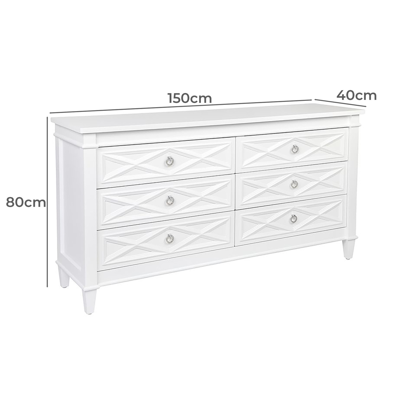 Hyung Rubberwood 6 Drawer Chest