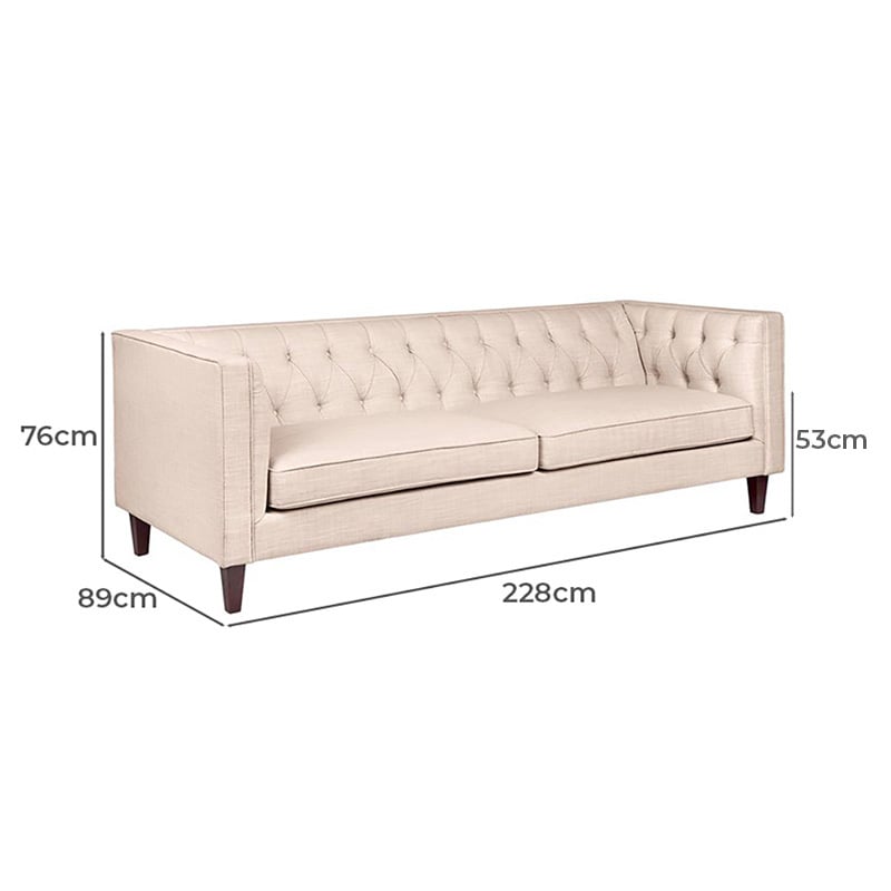 Idris 3 Seater Upholstered Sofa