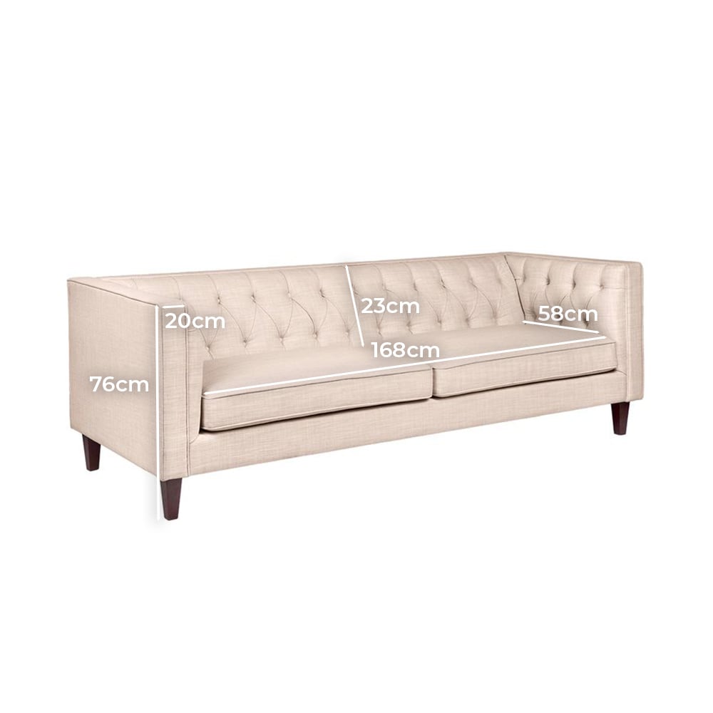 Idris 3 Seater Upholstered Sofa