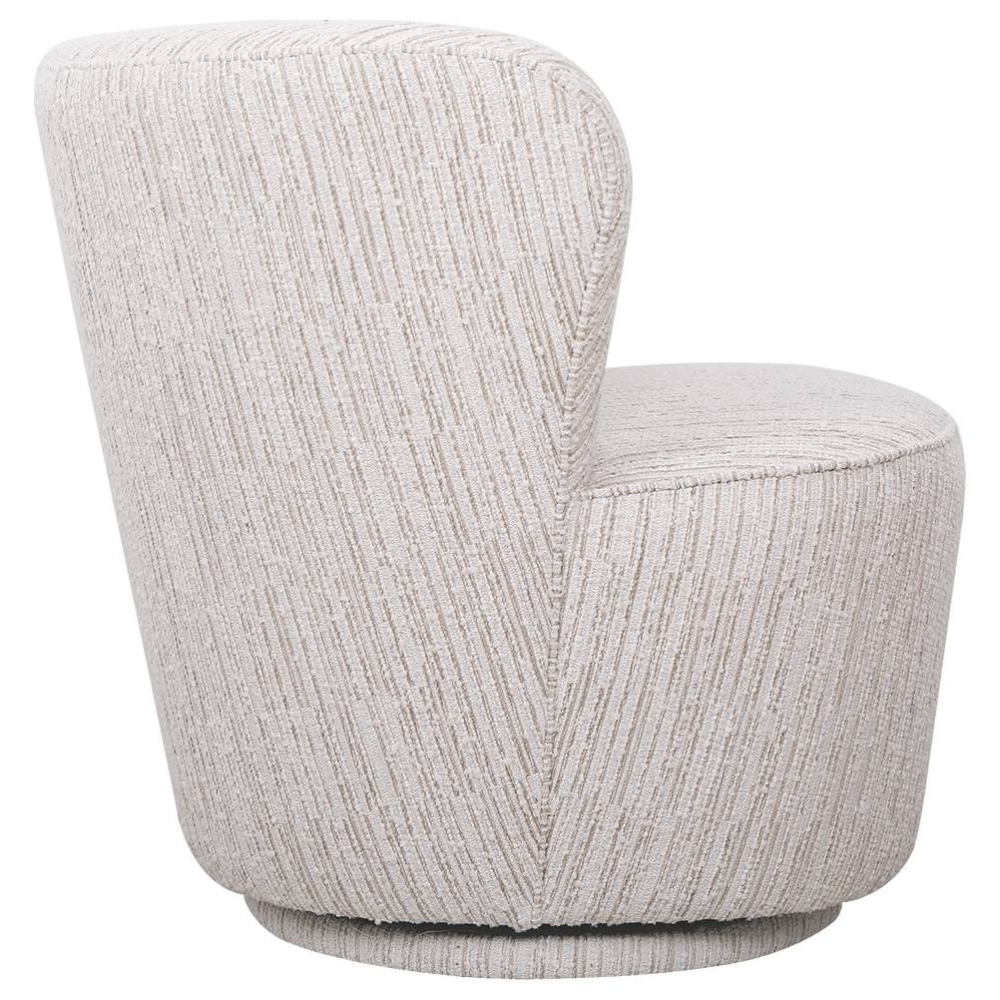 Ivory Alera Jacquard Swivel Armchair