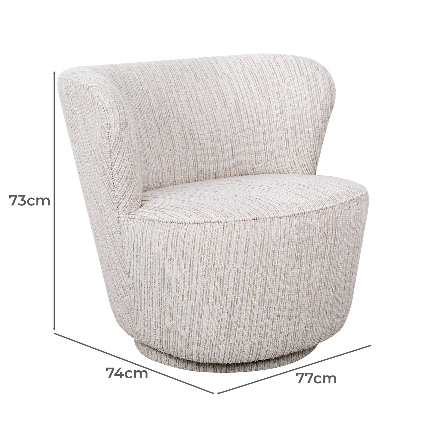 Ivory Alera Jacquard Swivel Armchair