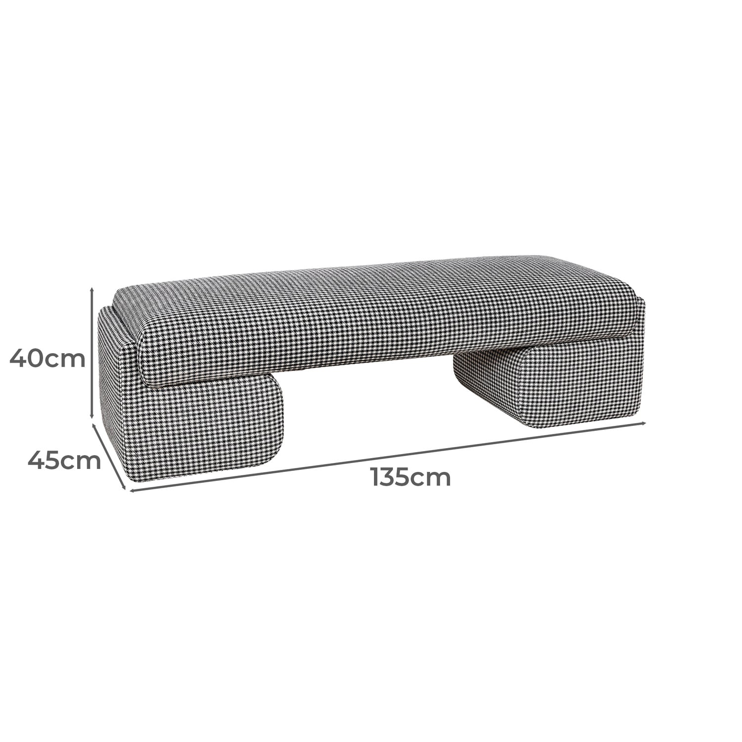 Black & White Varo Ottoman Bench