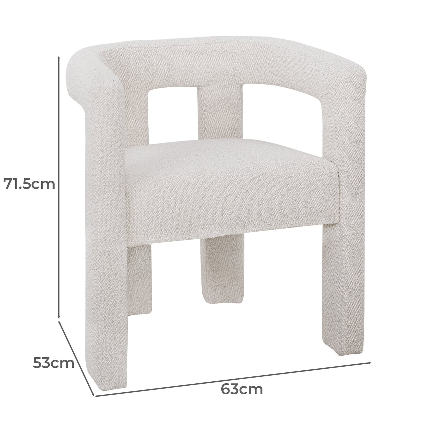 Ivory Elro Boucle Armchair