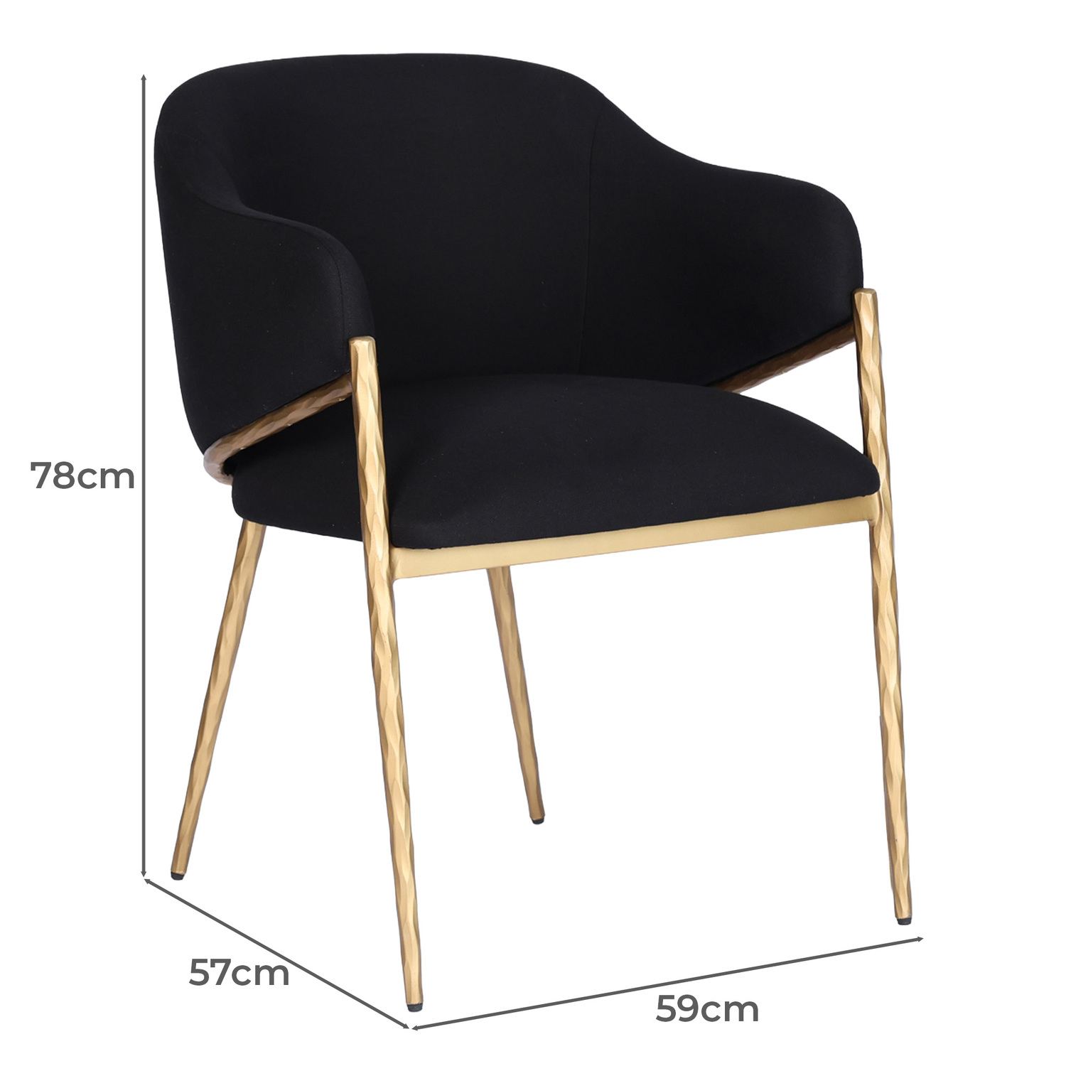 Black Heston Dining Chair with Arms