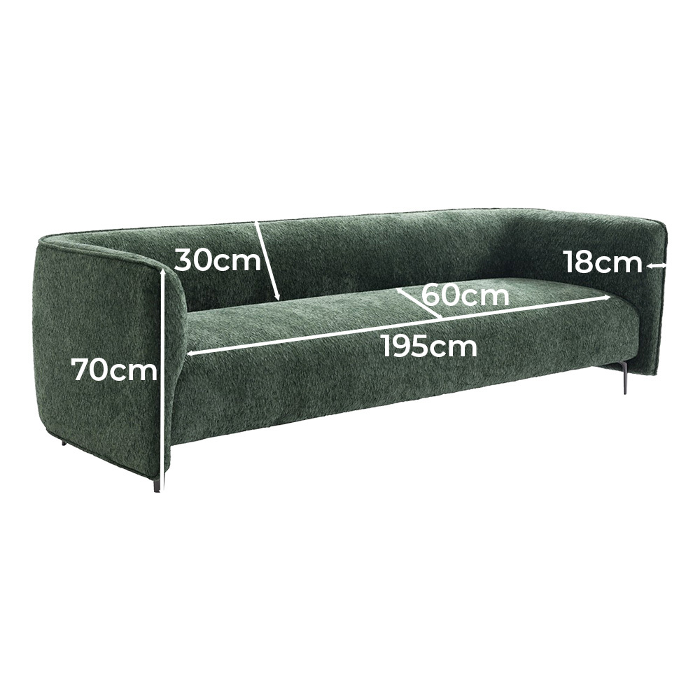 Emerald Dara 3 Seater Chenille Sofa
