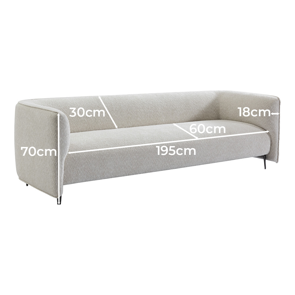 Turtle Dove Dara 3 Seater Boucle Sofa