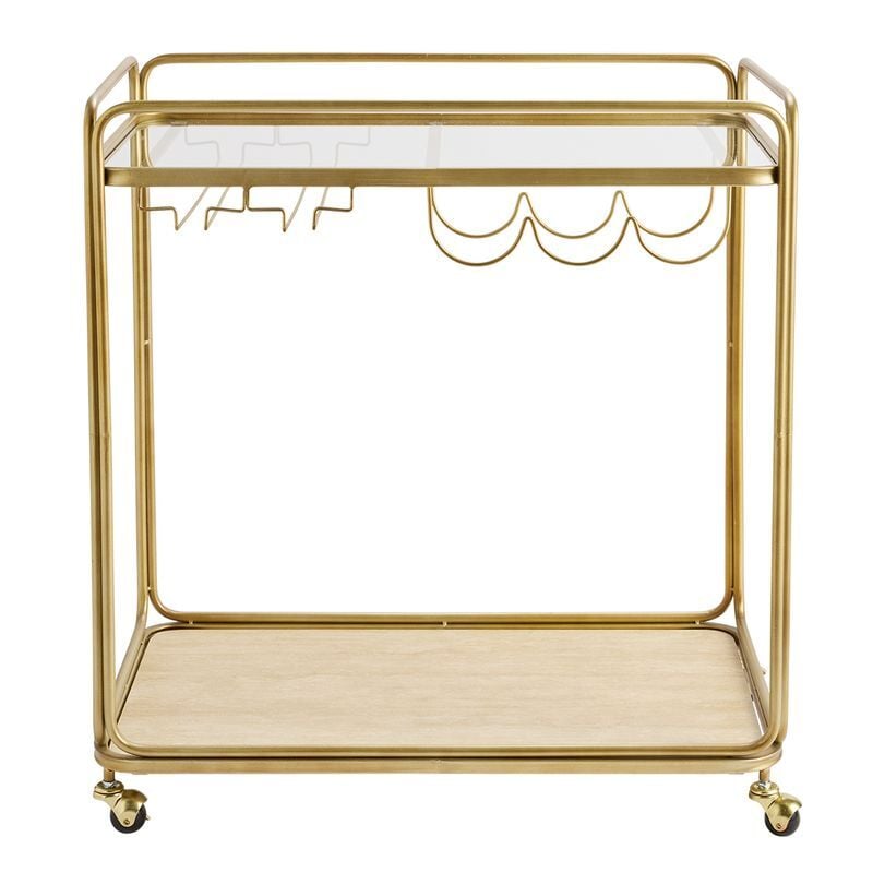 Antique Gold Wyatt Rectangular Bar Cart