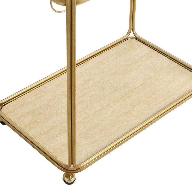 Antique Gold Wyatt Rectangular Bar Cart