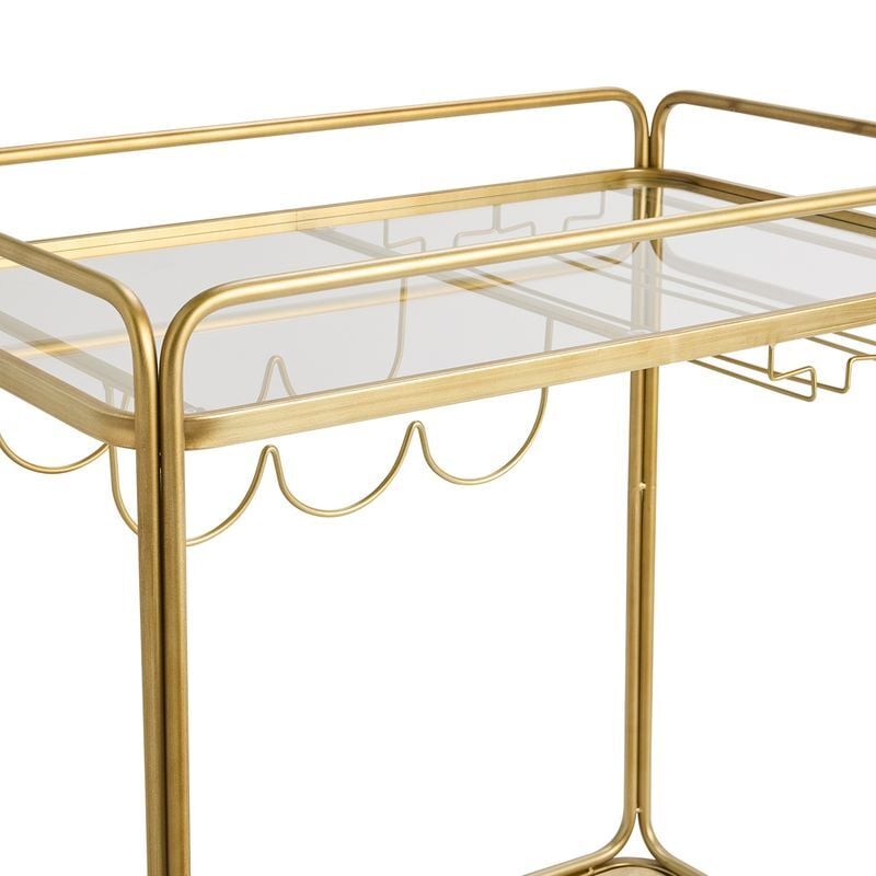 Antique Gold Wyatt Rectangular Bar Cart