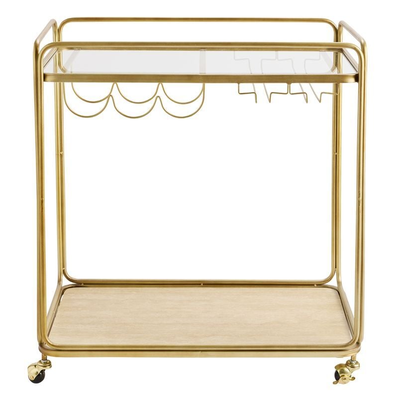 Antique Gold Wyatt Rectangular Bar Cart