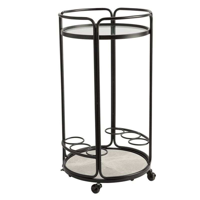 Black Wyatt Round Bar Cart