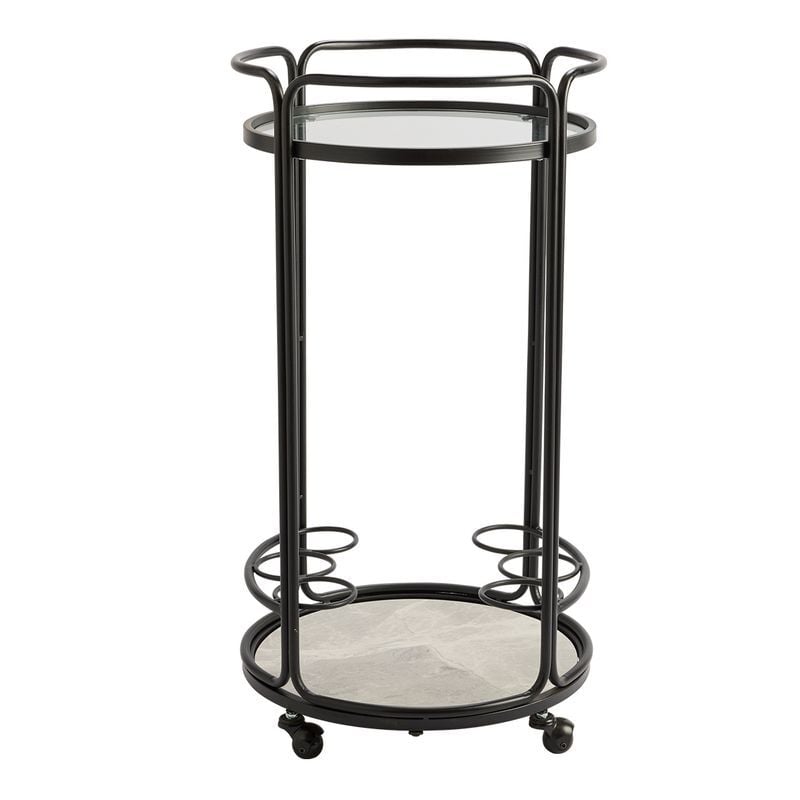 Black Wyatt Round Bar Cart