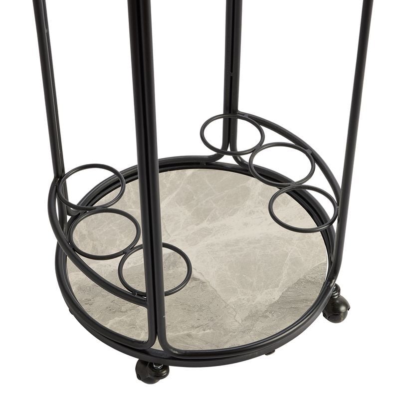 Black Wyatt Round Bar Cart