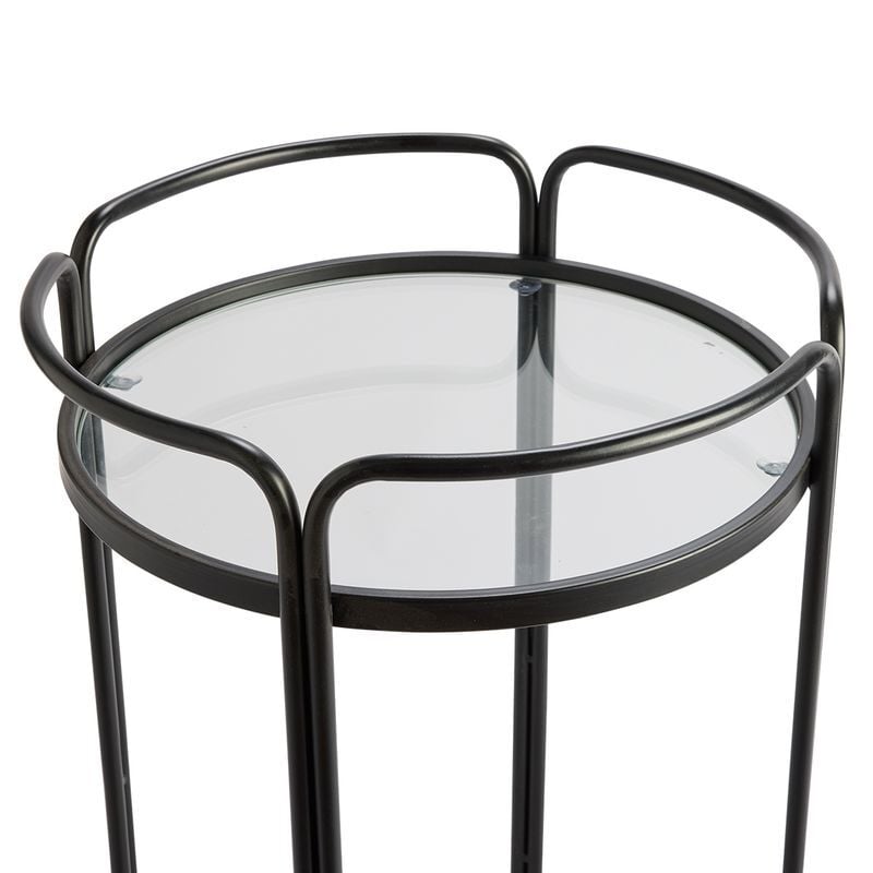 Black Wyatt Round Bar Cart