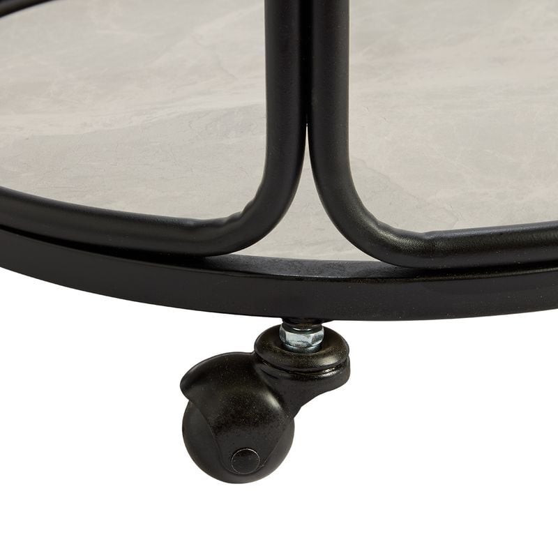 Black Wyatt Round Bar Cart