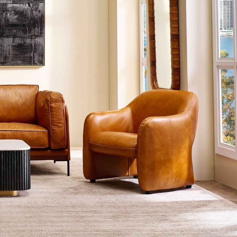 Philippa Cow Leather Armchair