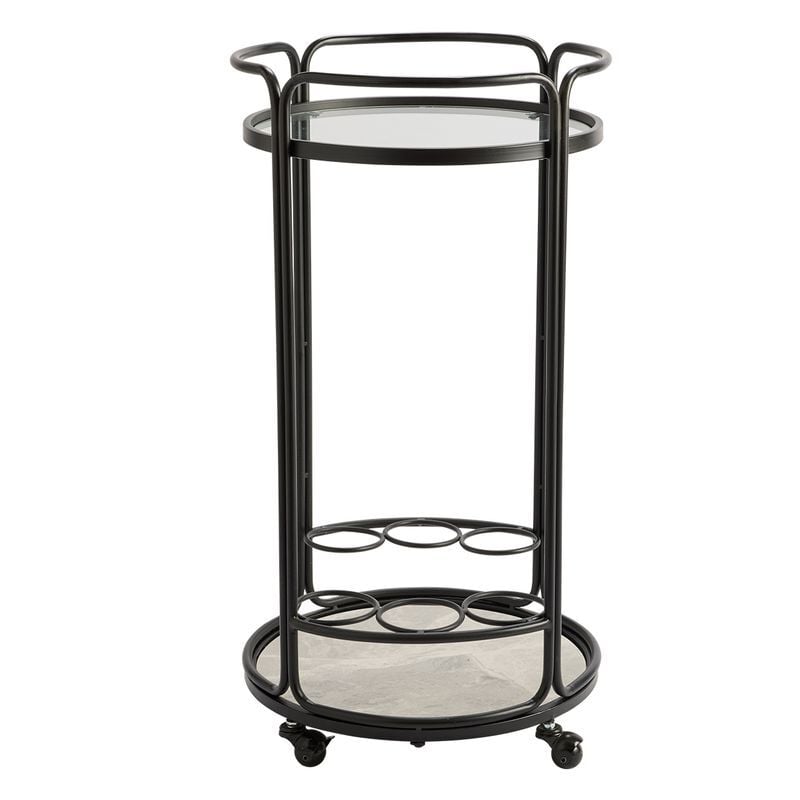Black Wyatt Round Bar Cart