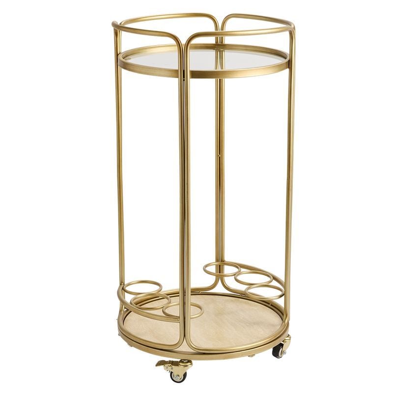 Antique Gold Wyatt Round Bar Cart