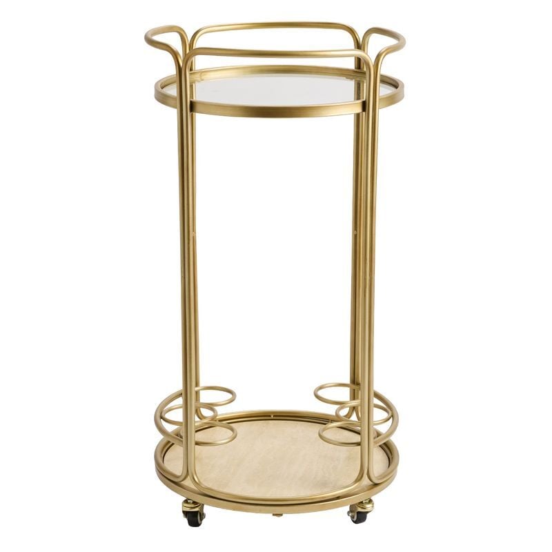 Antique Gold Wyatt Round Bar Cart