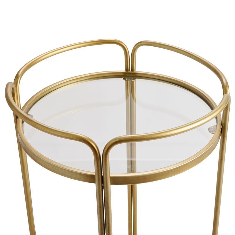 Antique Gold Wyatt Round Bar Cart
