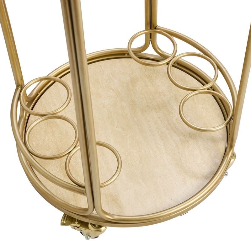 Antique Gold Wyatt Round Bar Cart