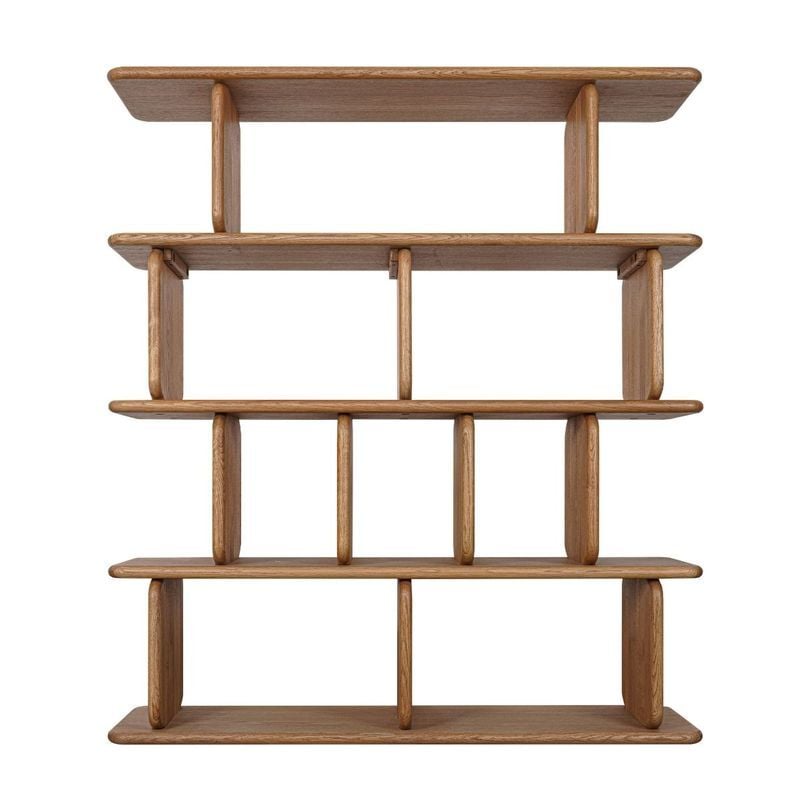 Aspen 4 Tier Oak Wood Shelving Unit