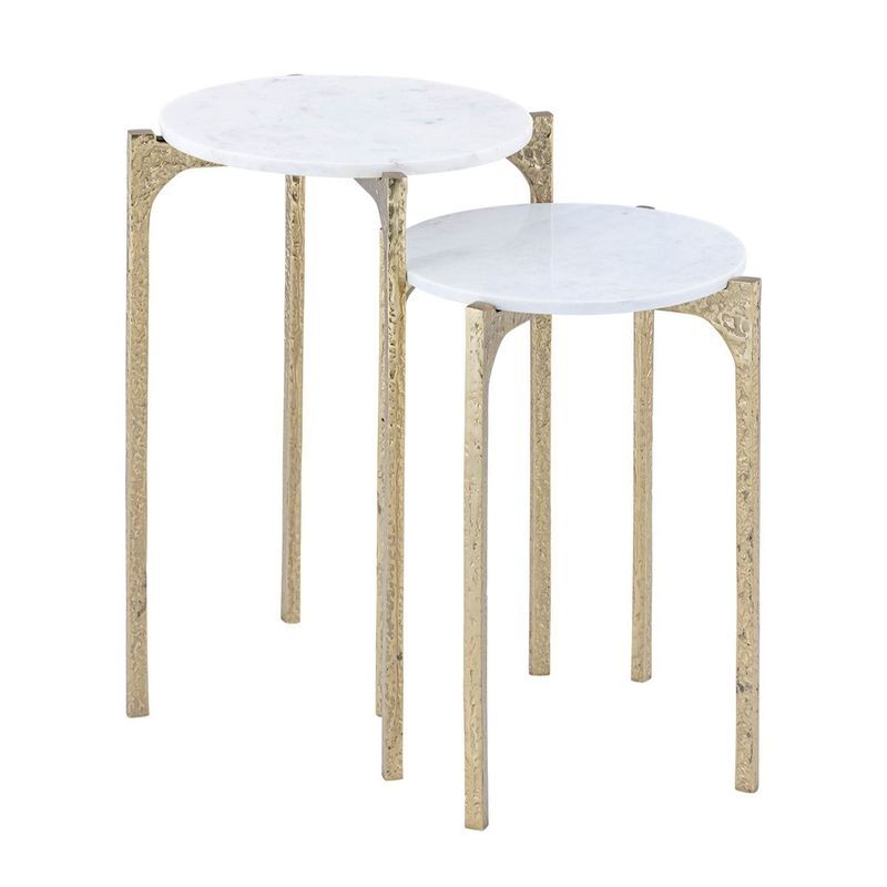 2 Piece Reston Marble Nesting Side Table Set