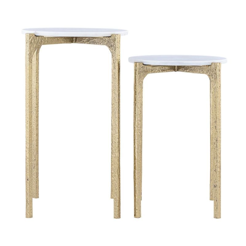 2 Piece Reston Marble Nesting Side Table Set