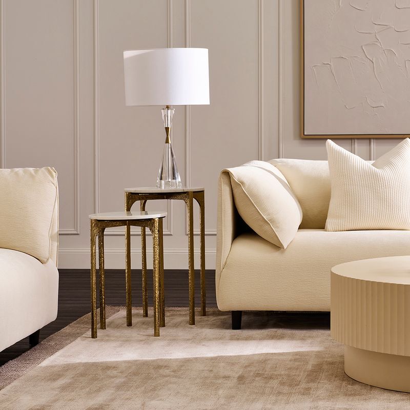 2 Piece Reston Marble Nesting Side Table Set