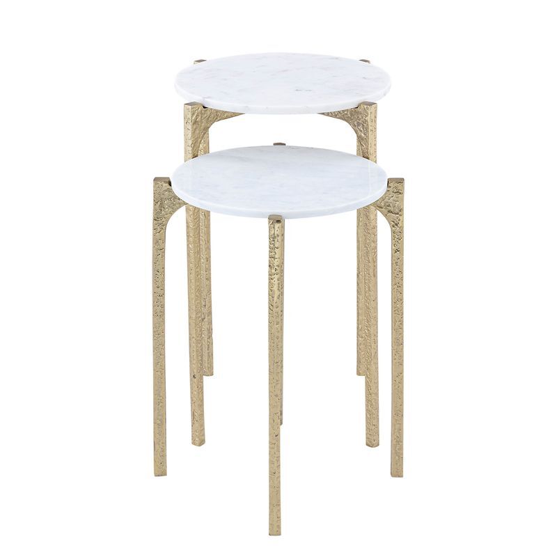2 Piece Reston Marble Nesting Side Table Set