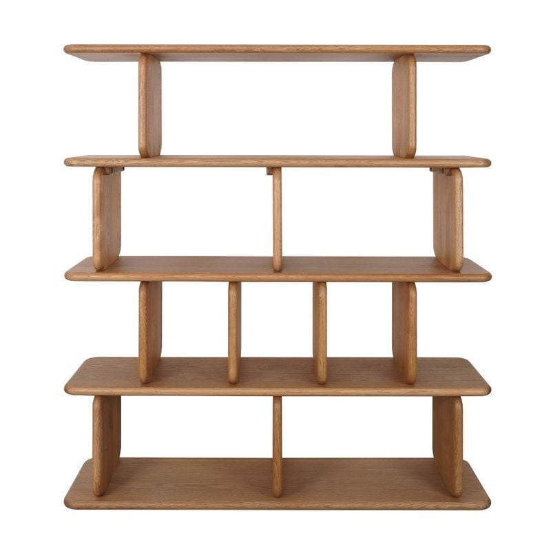 Aspen 4 Tier Oak Wood Shelving Unit